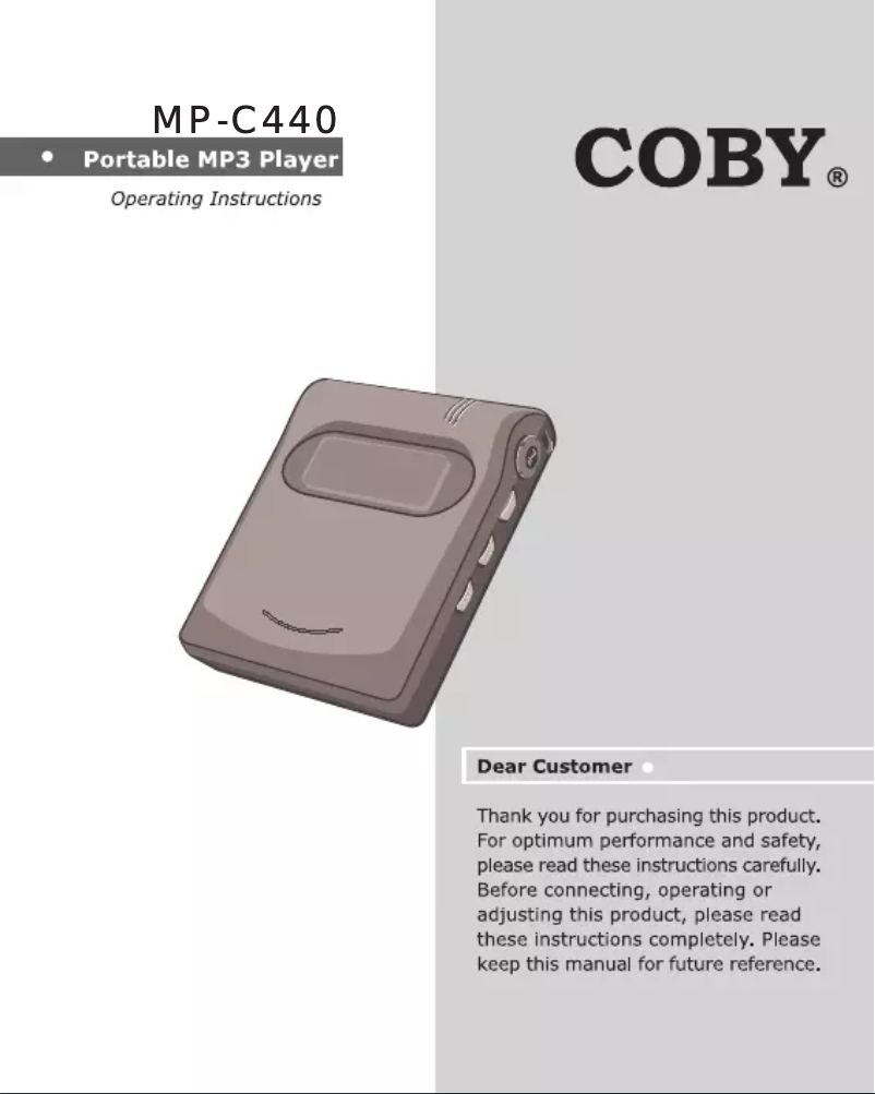 Page 1 de la notice Manuel utilisateur Coby MPC440