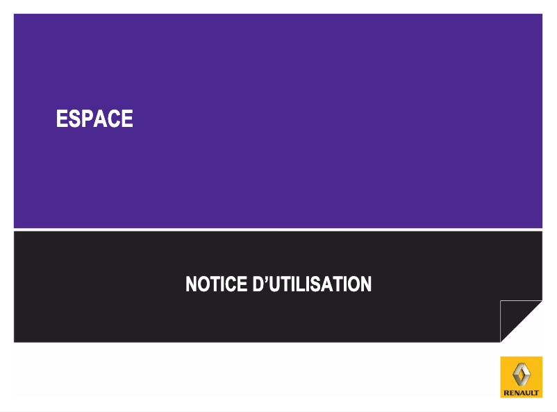 Page 1 de la notice Manuel utilisateur Renault Espace (2015)