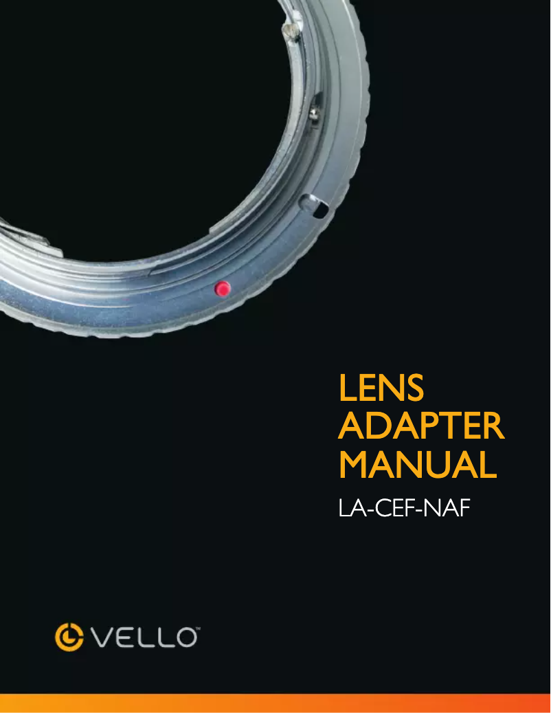 Page 1 de la notice Manuel utilisateur Vello LA-CEF-NAF