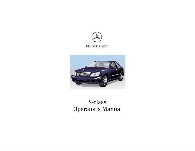 Image de la première page du manuel de l'appareil S-Class (2000)