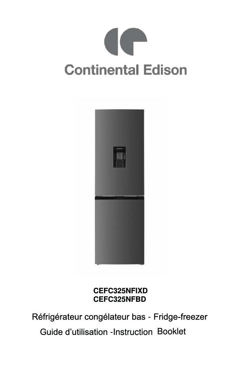 Page n°1 - Manuel utilisateur Continental Edison CEFC325NFBD