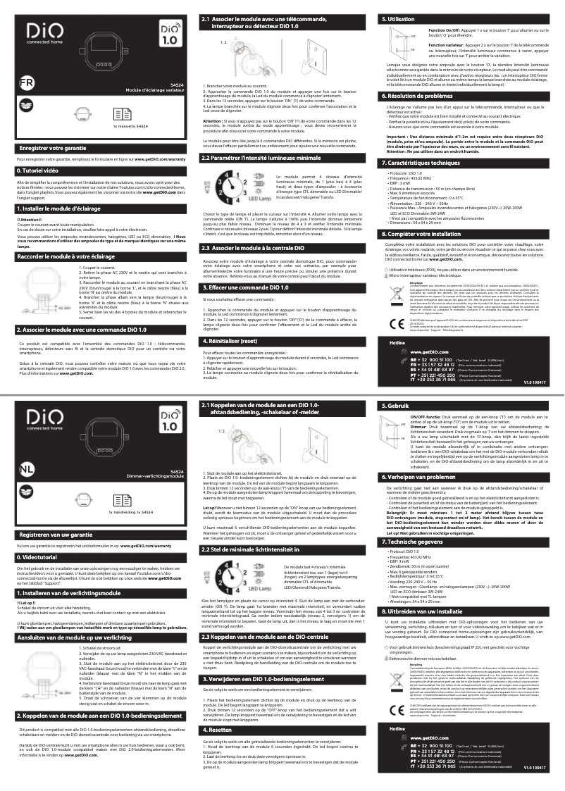 Page n°1 - Manuel utilisateur Chacon 54524