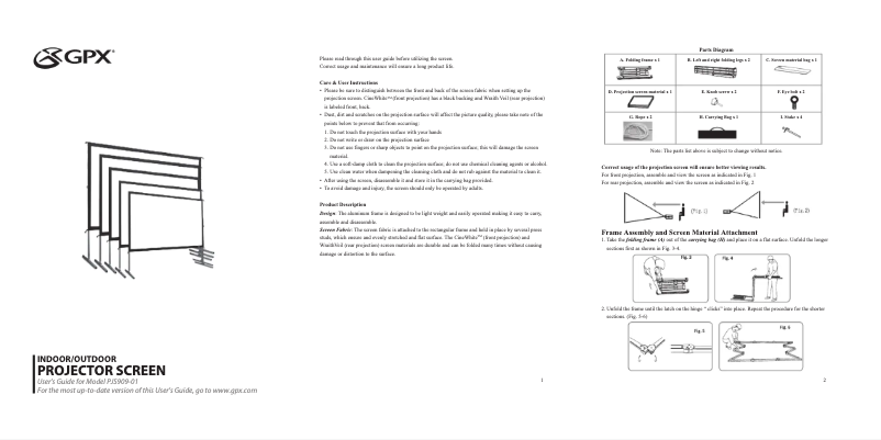Page 1 de la notice Manuel utilisateur GPX PJS909
