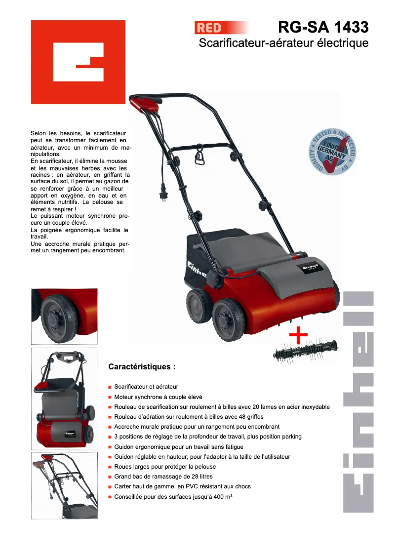 Image de la première page du manuel de l'appareil RG-SA 1433