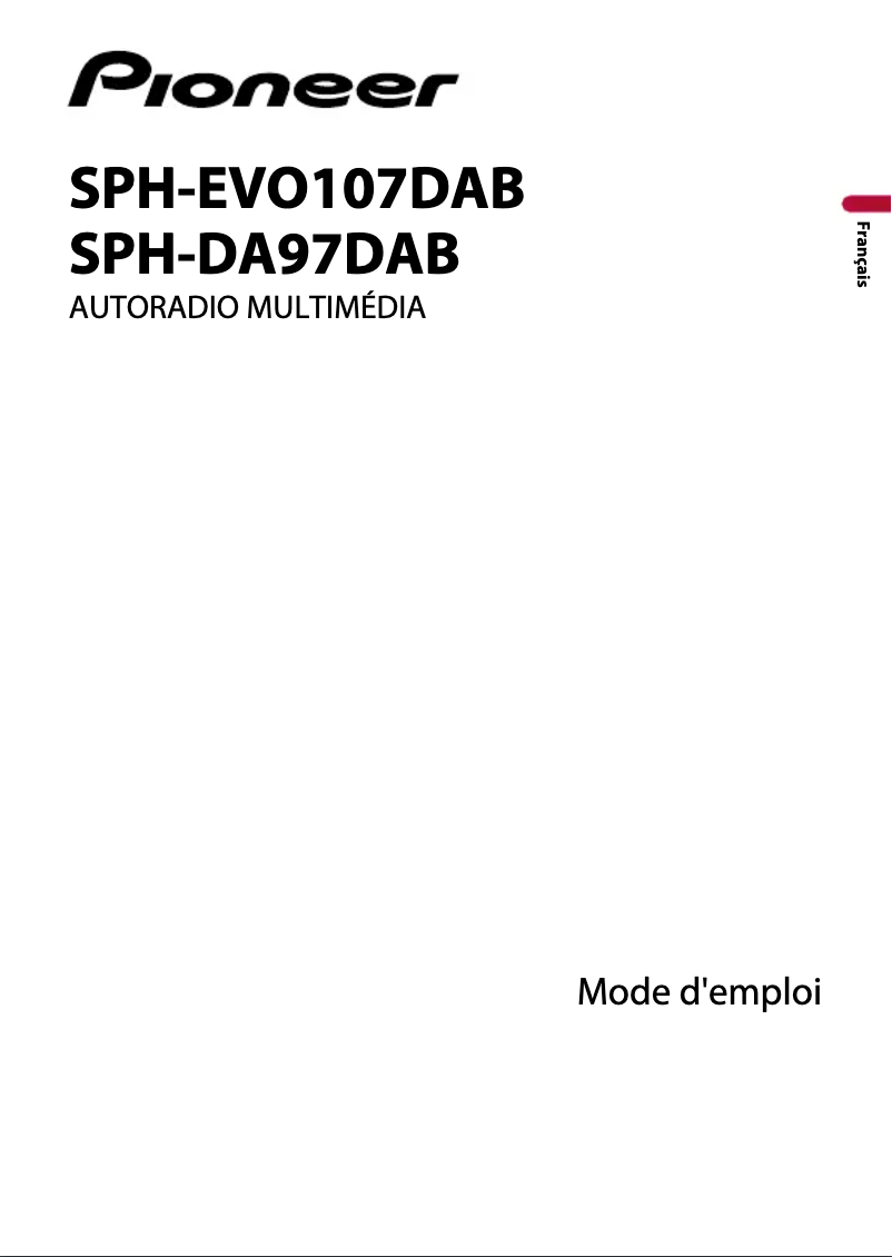 Image de la première page du manuel de l'appareil SPH-EVO107DAB