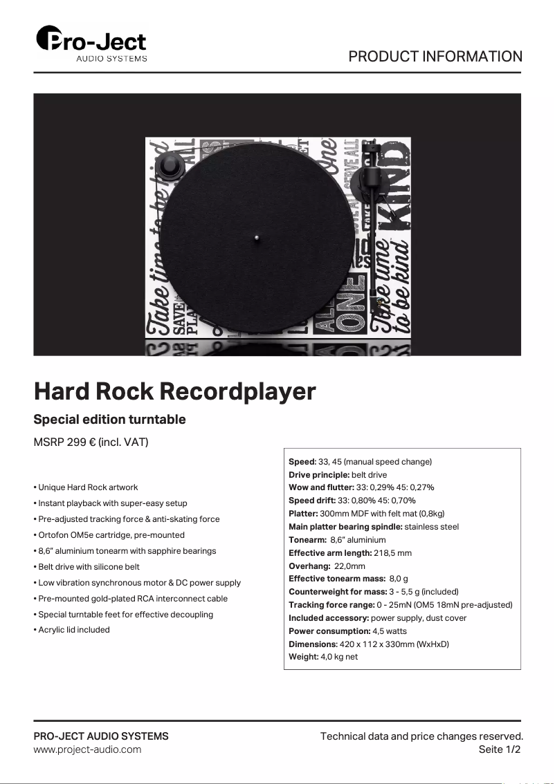 First page image of the manual for Hard Rock Café