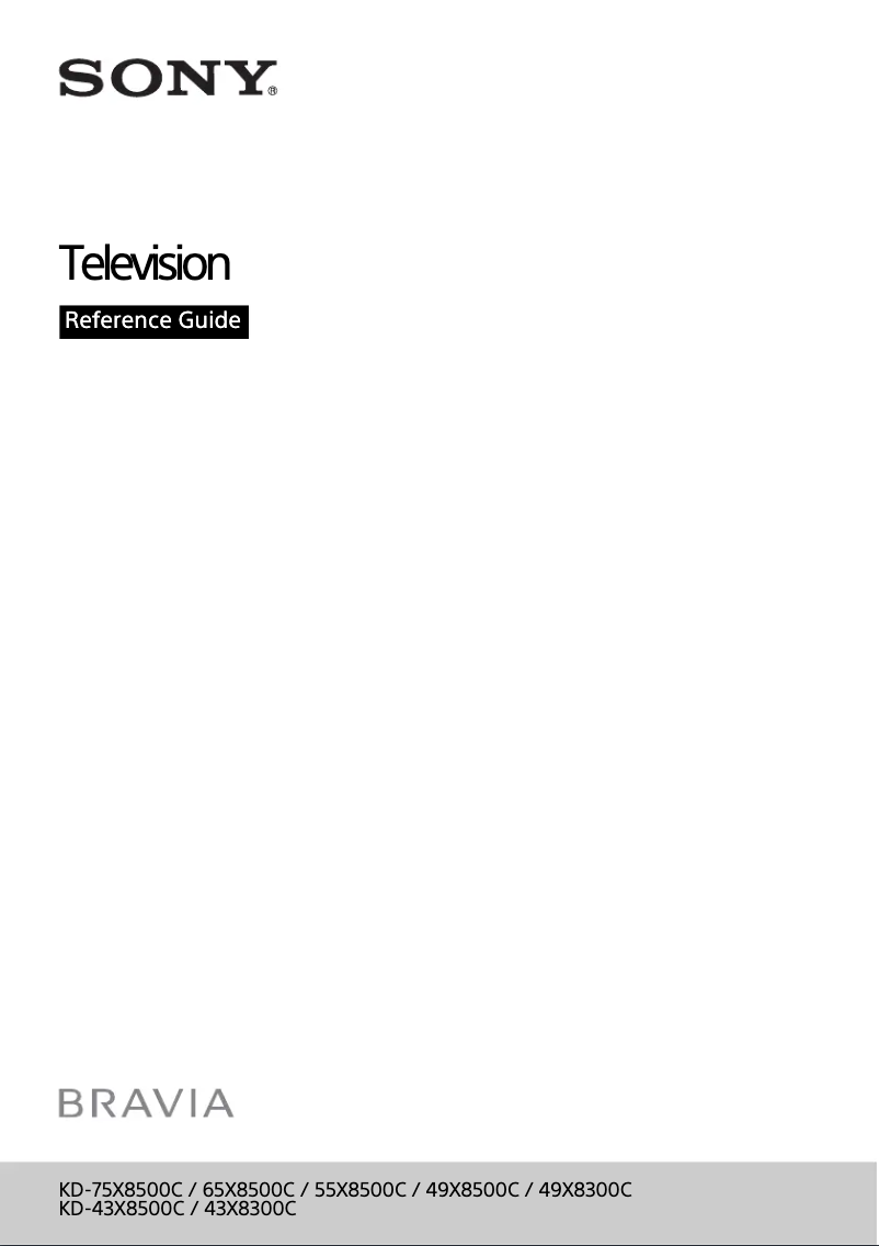 Page 1 de la notice Manuel utilisateur Sony Bravia KD-65X8500C
