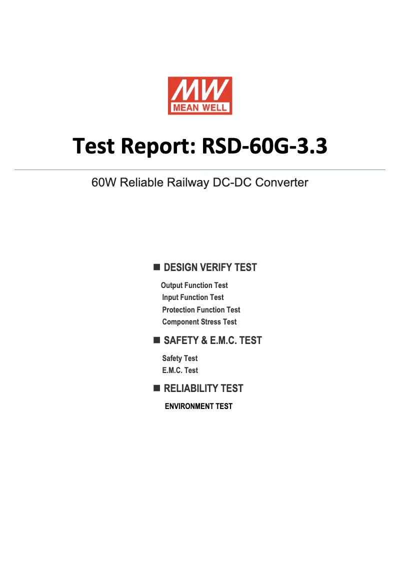 Page 1 de la notice Fiche technique Mean Well RSD-60G-3.3