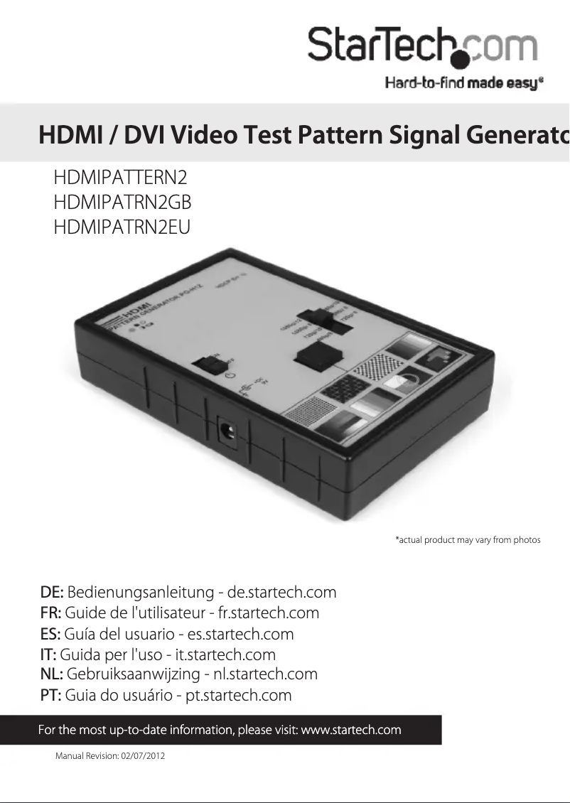 Image de la première page du manuel de l'appareil HDMIPATTERN2