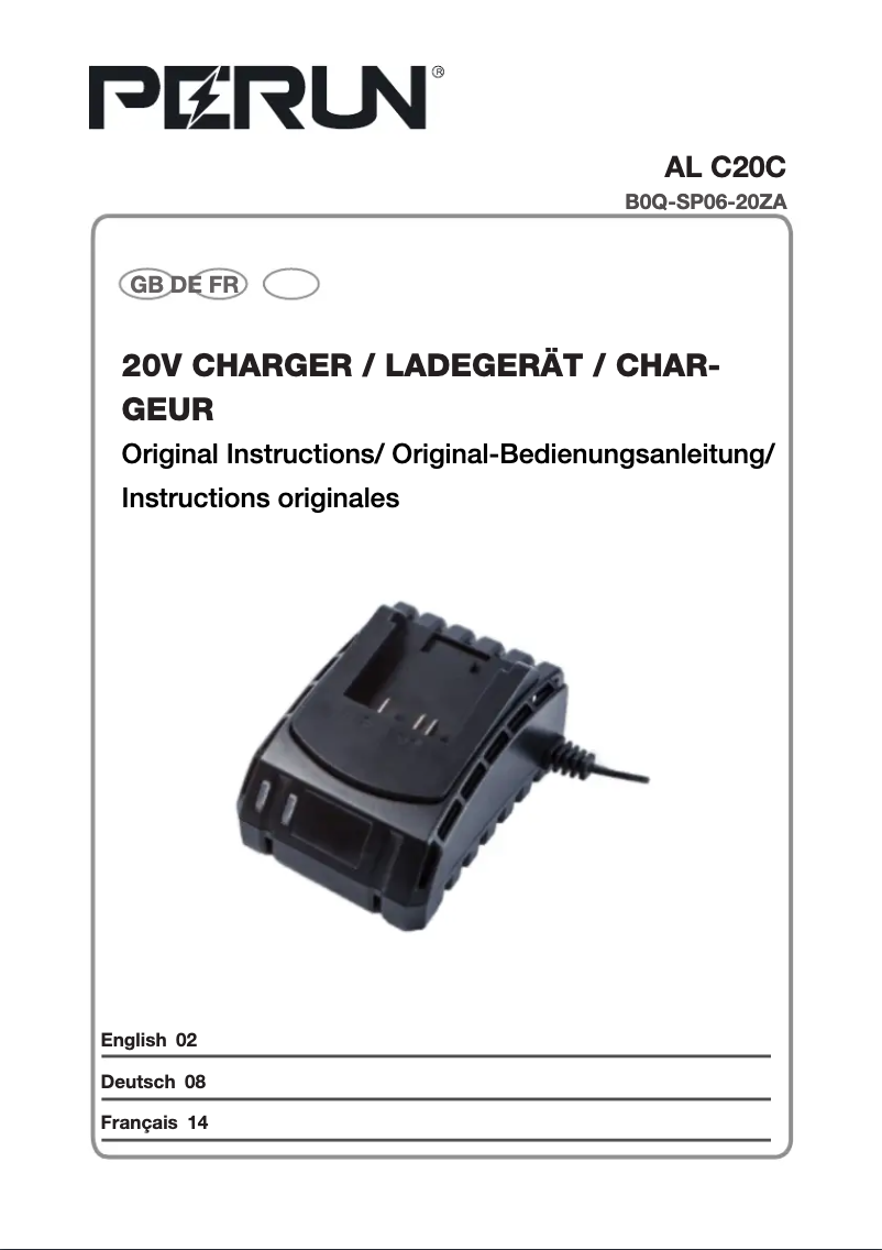 Page n°1 - Manuel utilisateur Yard Force AL C20C