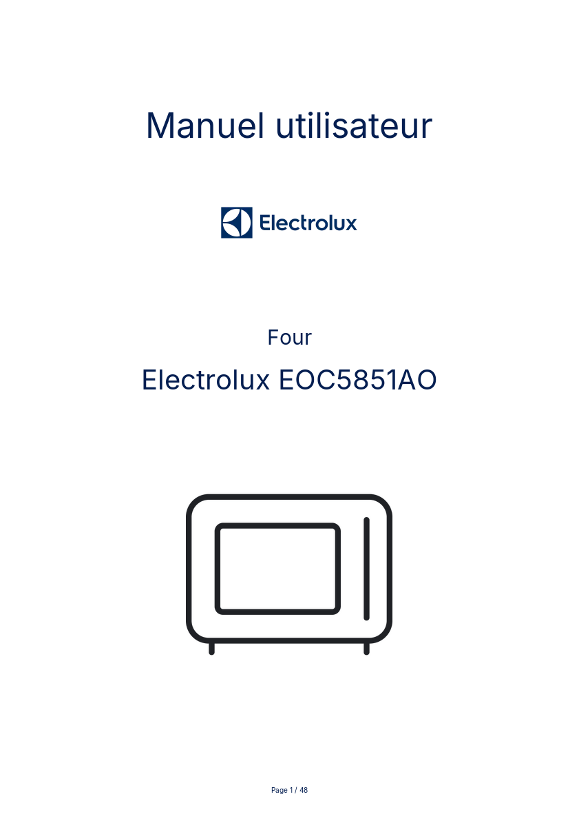 Page n°1 - Manuel utilisateur Electrolux EOC5851AO
