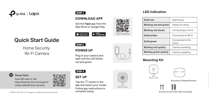 Page 1 de la notice Guide d'installation TP-Link Tapo C100