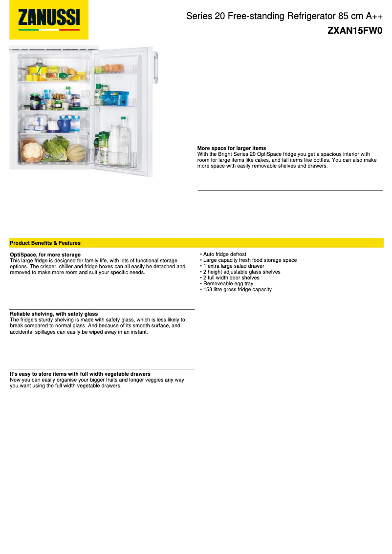 Image de la première page du manuel de l'appareil ZXAN15FW0