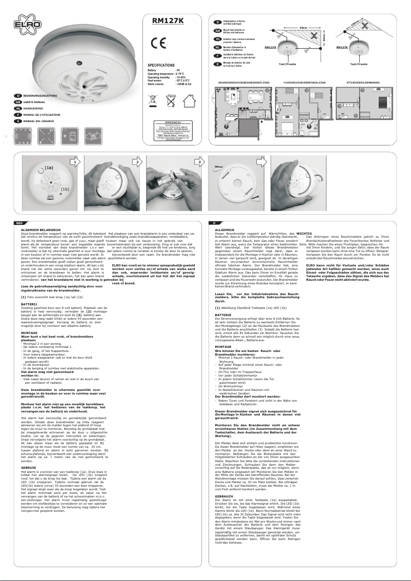 Image de la première page du manuel de l'appareil RM127K