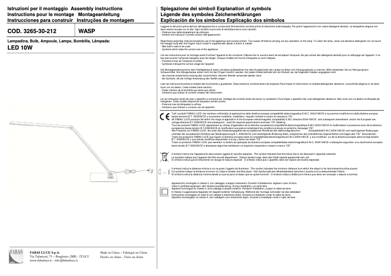 Page n°1 - Manuel utilisateur Fabas Luce Wasp
