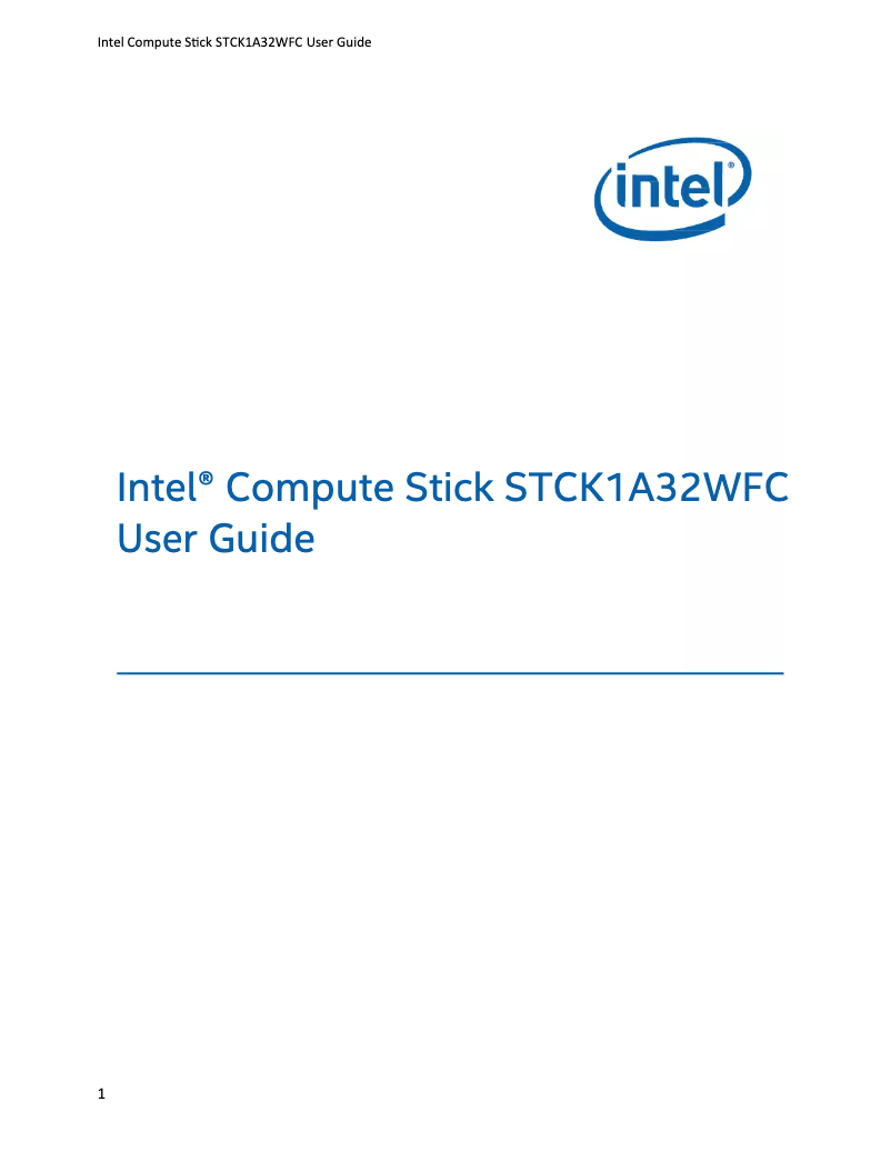 Page n°1 - Manuel utilisateur Intel Compute Stick 2016