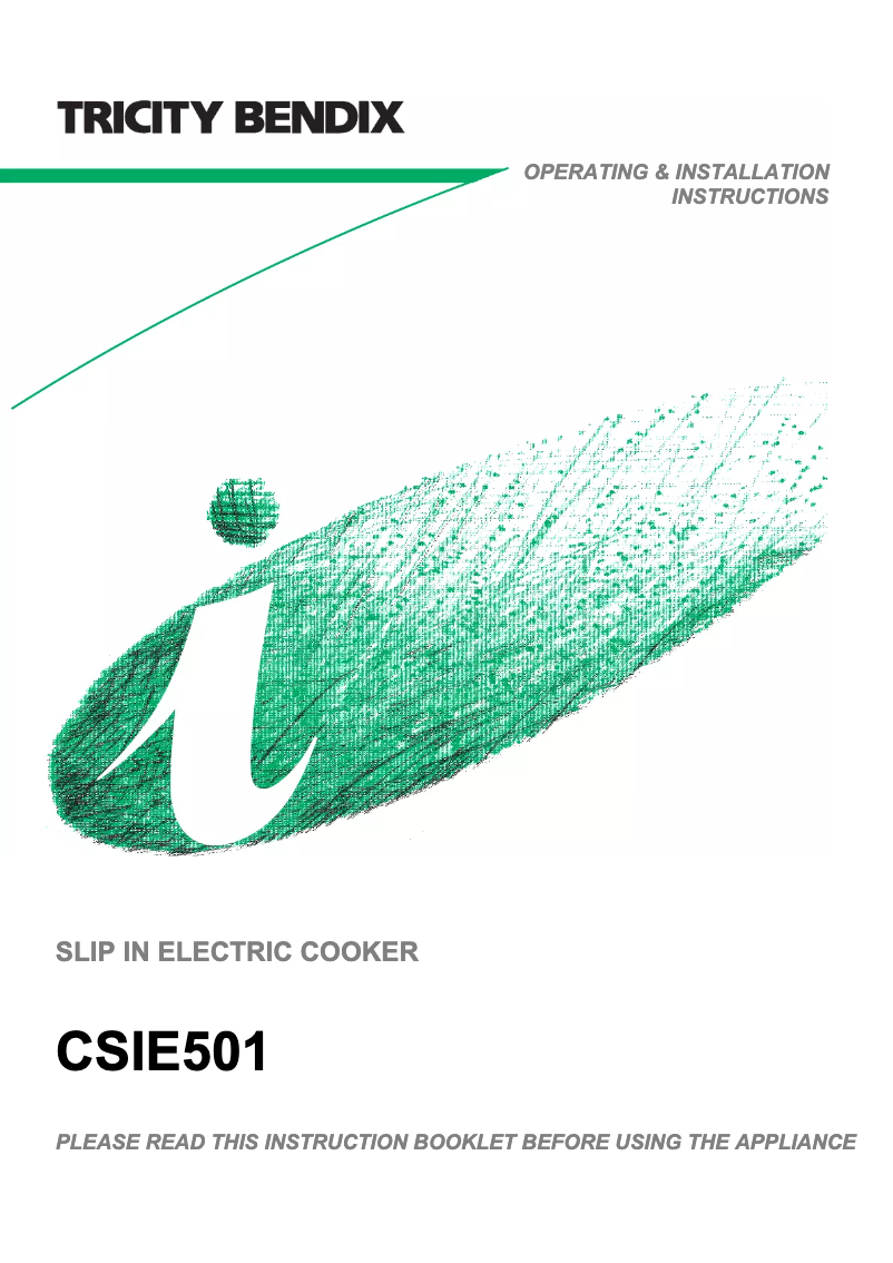 Page n°1 - Manuel utilisateur Tricity Bendix CSIE501W
