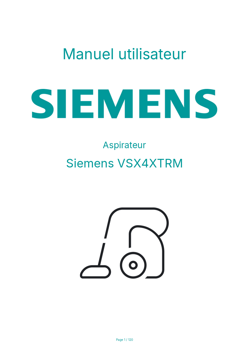 Page n°1 - Manuel utilisateur Siemens VSX4XTRM