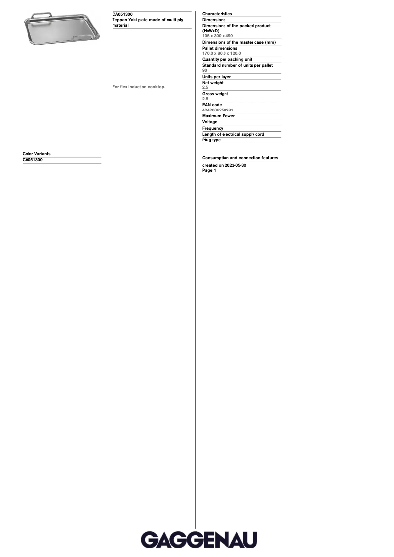 Imagen de la primera página del manual del dispositivo CA051300