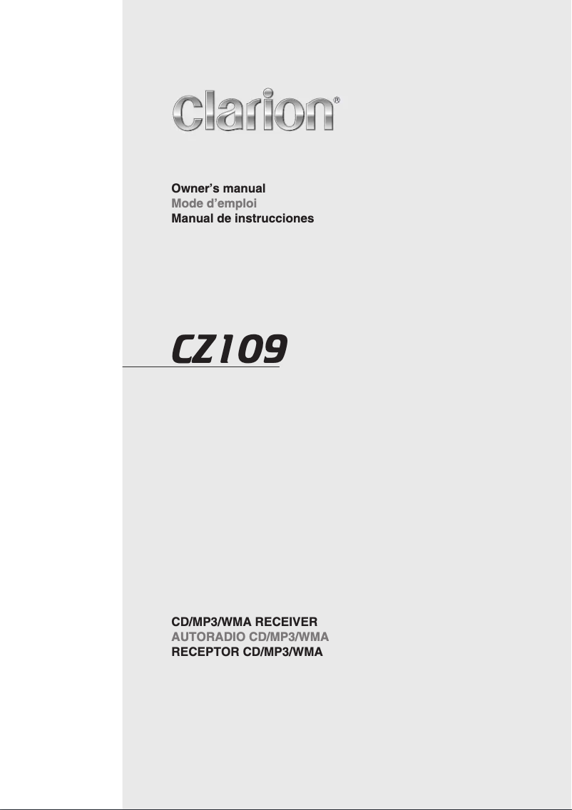 Página 1 del manual Manual de usuario Clarion CZ109