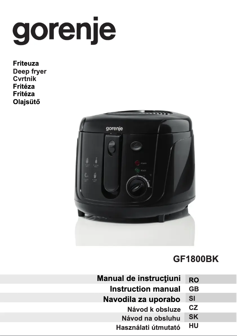 Page n°1 - Manuel utilisateur Gorenje GF1800BK