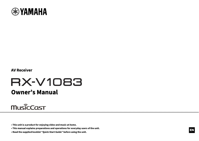 Page n°1 - Manuel utilisateur Yamaha RX-V1083