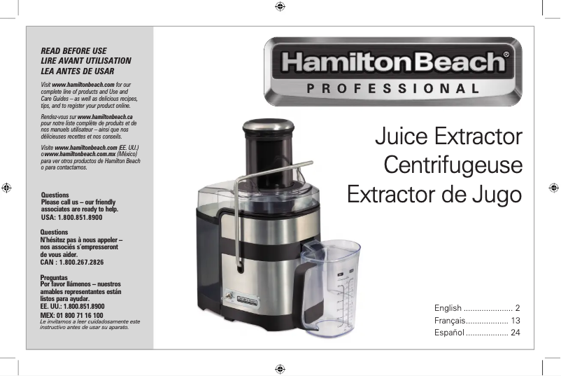 Page 1 de la notice Manuel utilisateur Hamilton Beach 67906