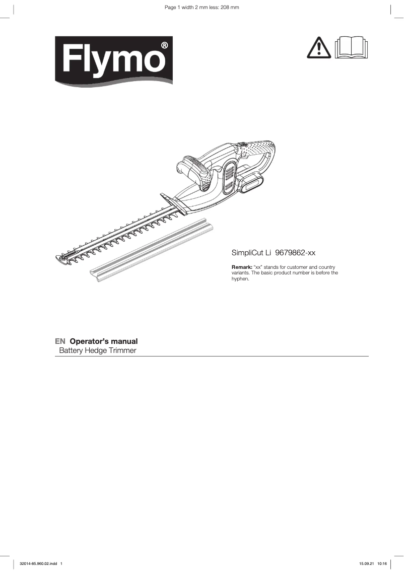 Page n°1 - Manuel utilisateur Flymo SimpliCut Li