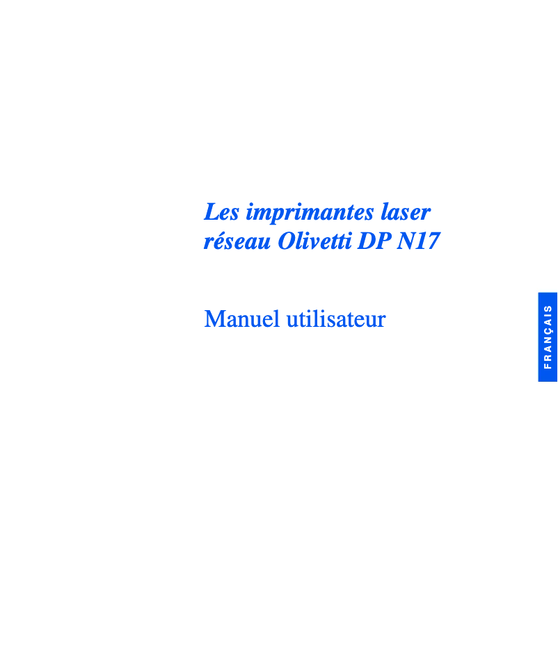 Image de la première page du manuel de l'appareil DP N17