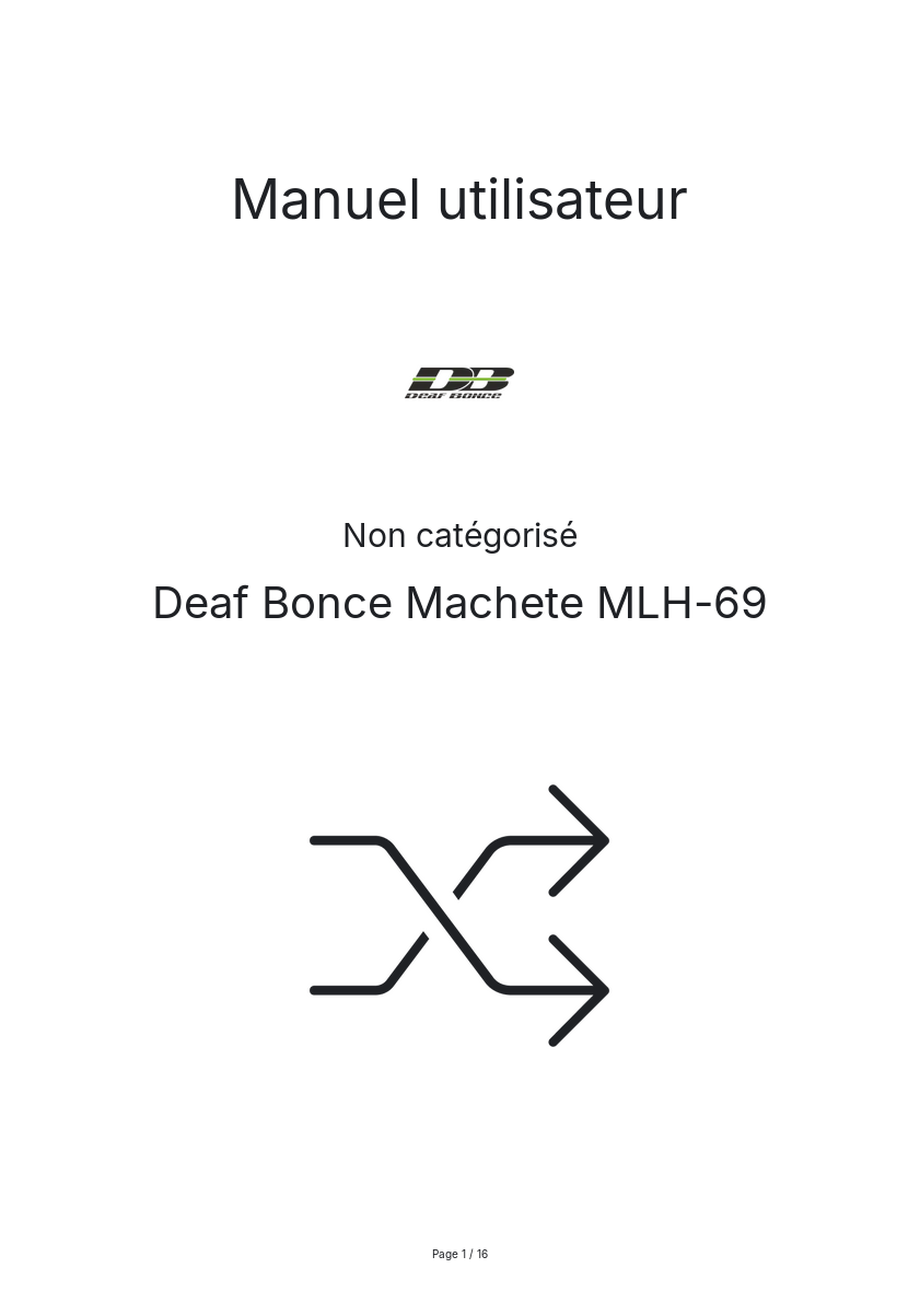 Image de la première page du manuel de l'appareil Machete MLH-69