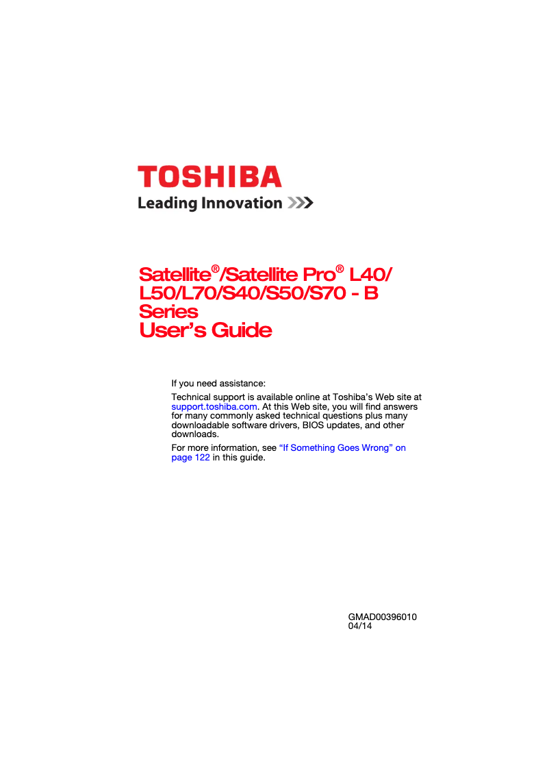 Page n°1 - Manuel utilisateur Toshiba Satellite L40