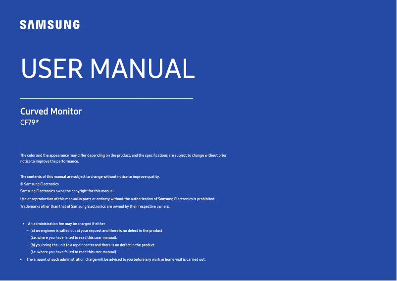 Page n°1 - Manuel utilisateur Samsung C34F791WQC