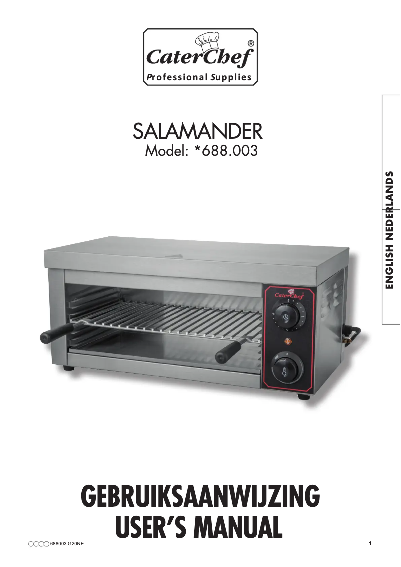 Page n°1 - Manuel utilisateur CaterChef 688003
