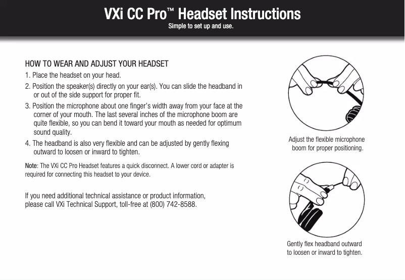 Imagen de la primera página del manual del dispositivo VXi CC Pro