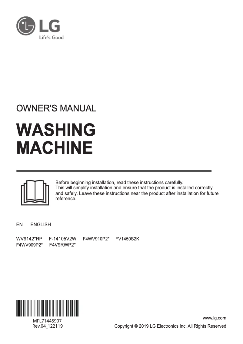 Página 1 del manual Manual de usuario LG WV9142BRP