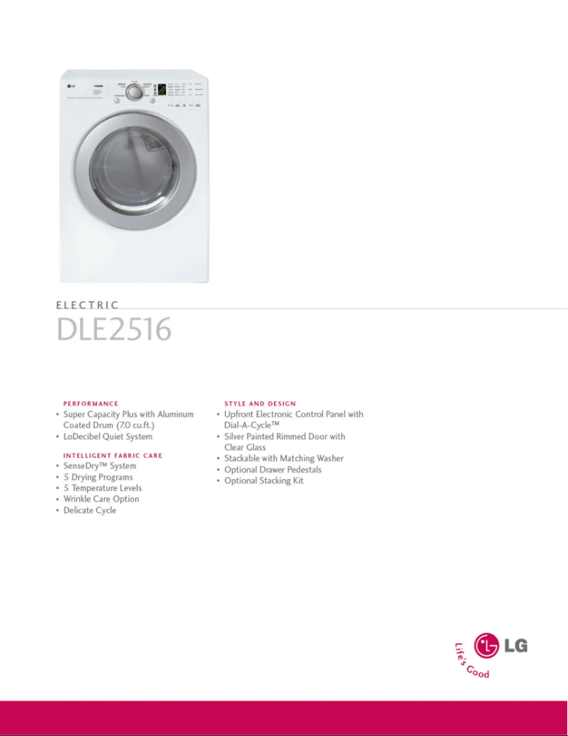 Page n°1 - Fiche technique LG DLE2516W