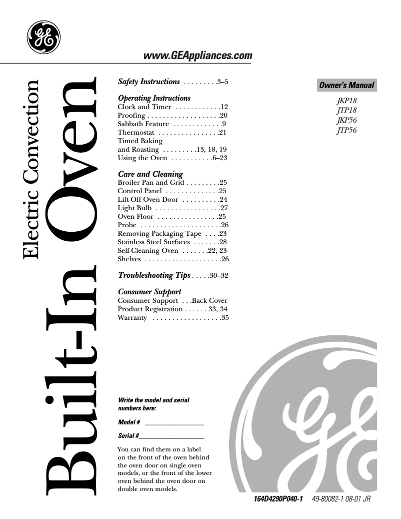 Image de la première page du manuel de l'appareil Profile JKP56BDBB