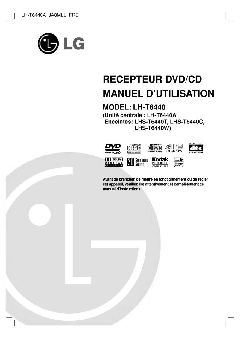 Page 1 de la notice Manuel utilisateur LG LH-T6440A