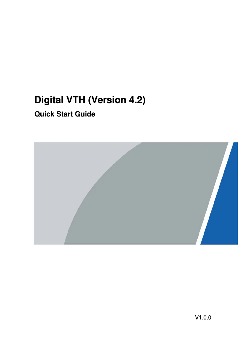 Page n°1 - Manuel utilisateur Dahua Technology VTH2421FB