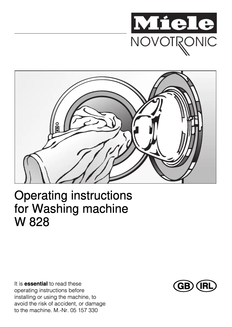 Page 1 de la notice Manuel utilisateur Miele W 828