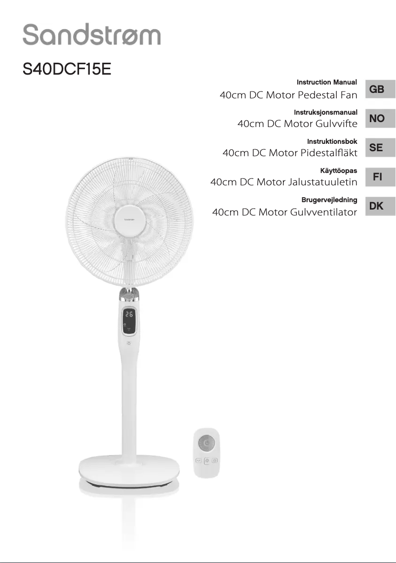Page 1 de la notice Manuel utilisateur Sandstrøm S40DCF15E