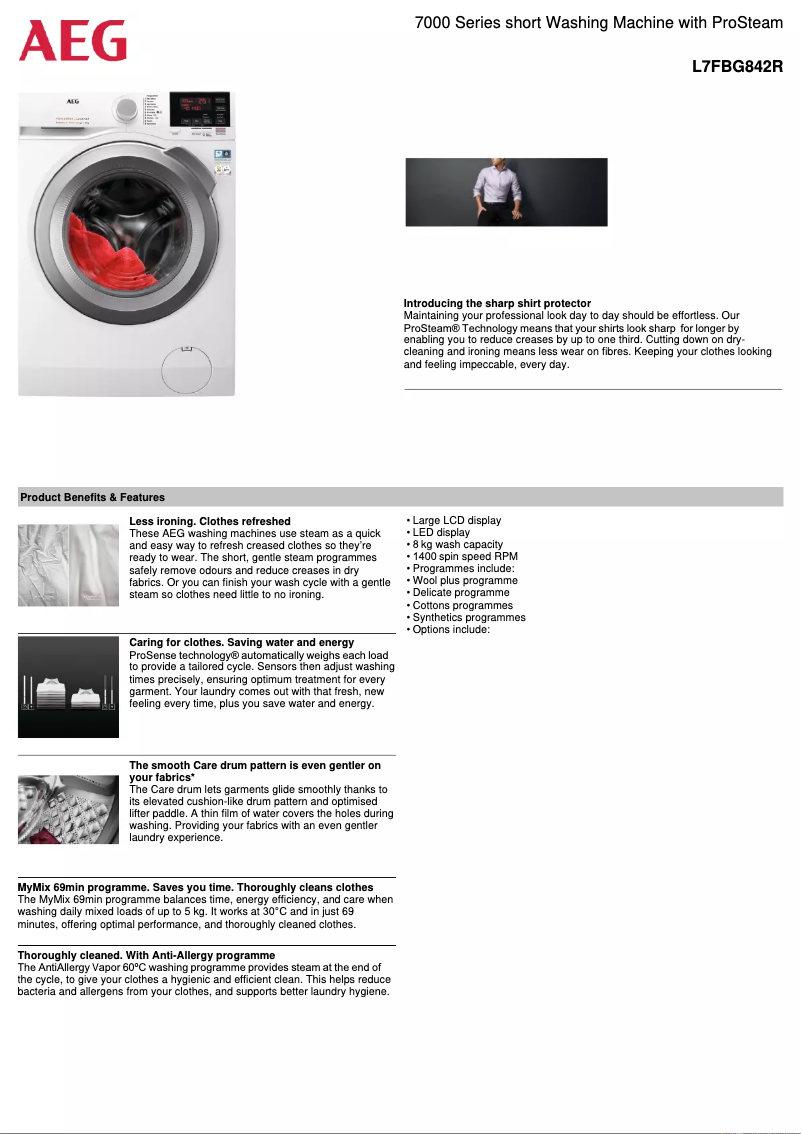 Imagen de la primera página del manual del dispositivo L7FBG842R
