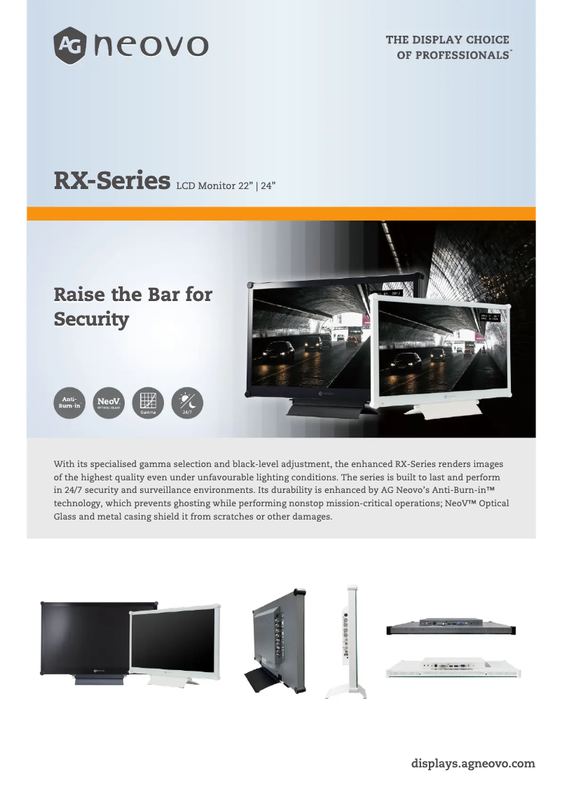 Page 1 de la notice Fiche technique AG Neovo RX-24E