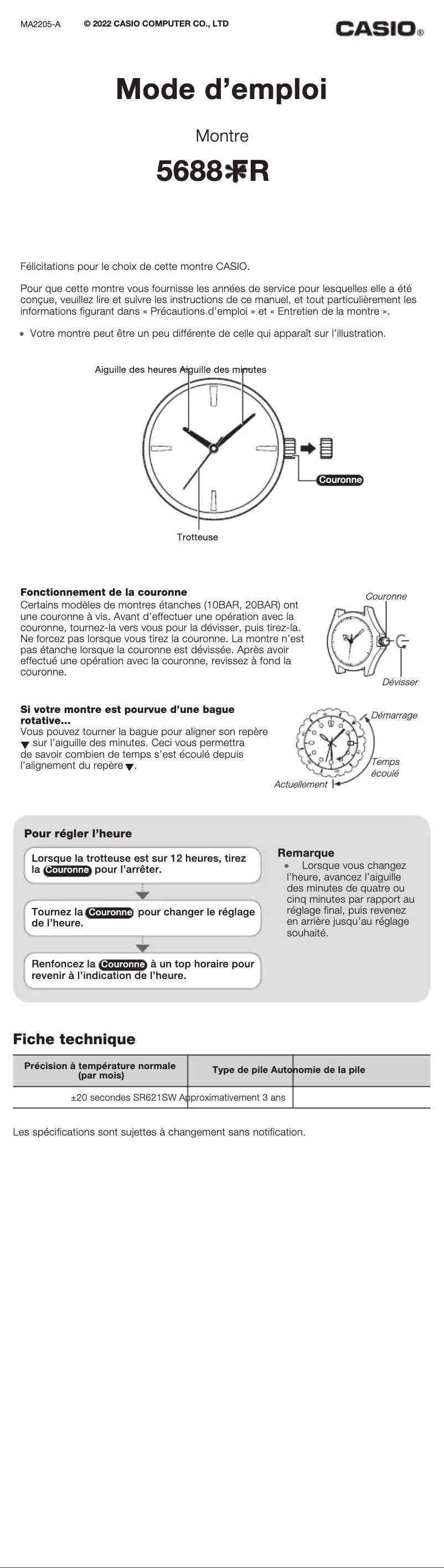 Página 1 del manual Manual de usuario Casio MTD-130
