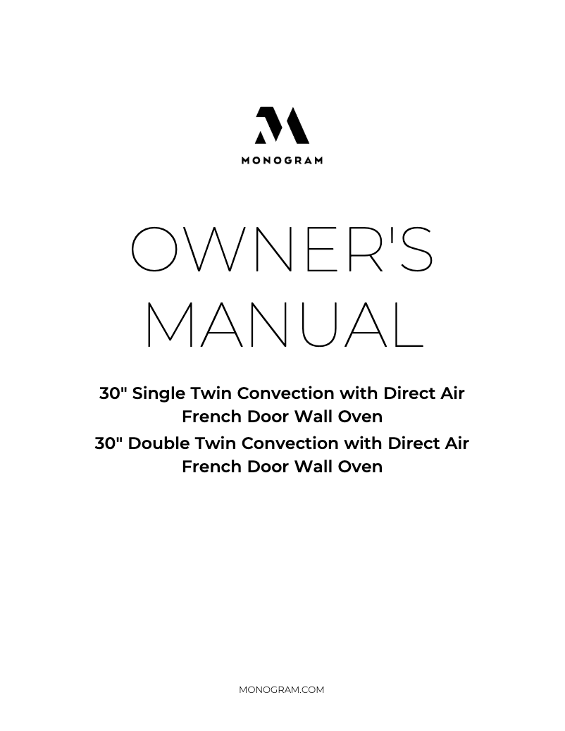 Page n°1 - Manuel utilisateur Monogram ZTDX1DPSNSS