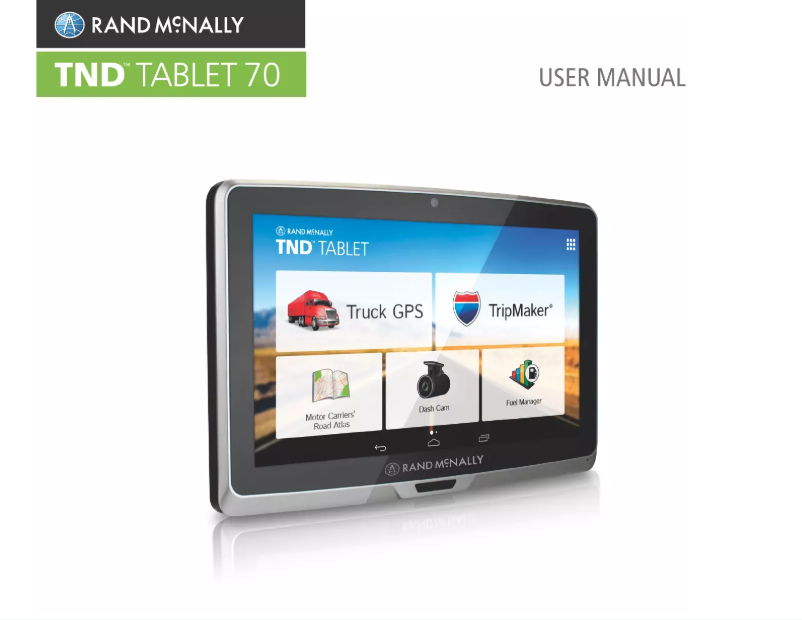 Page n°1 - Manuel utilisateur Rand McNally TND Tablet 70
