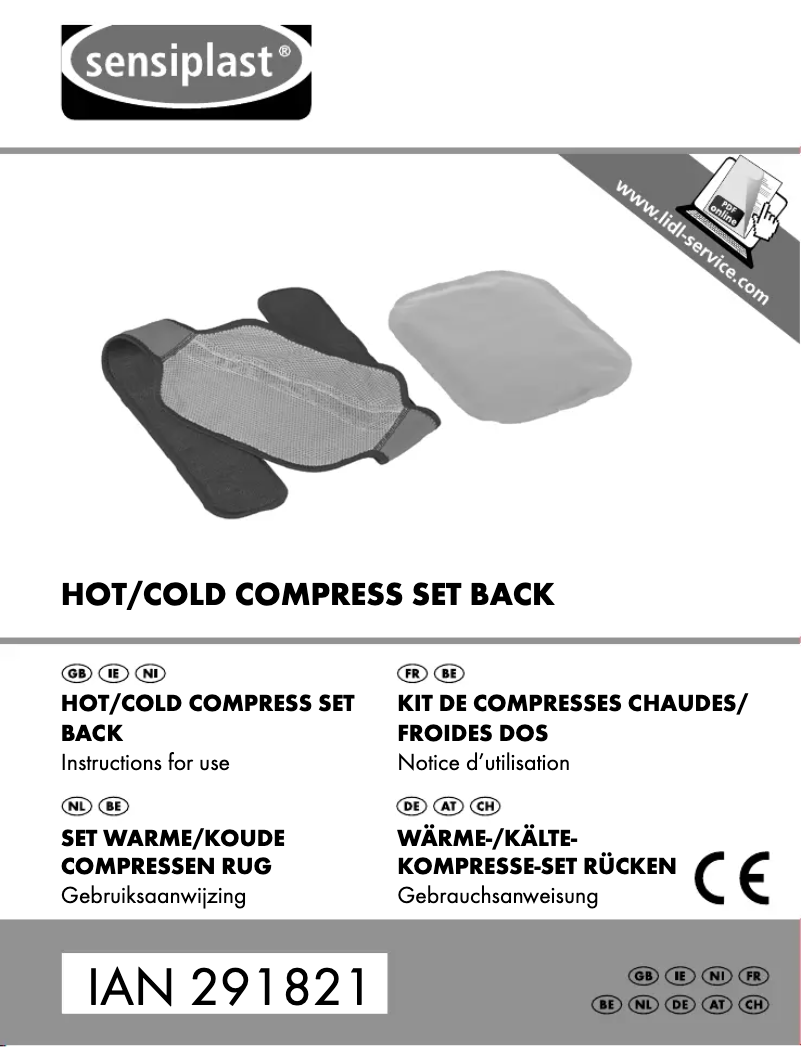 Page 1 de la notice Manuel utilisateur Sensiplast IAN 291821