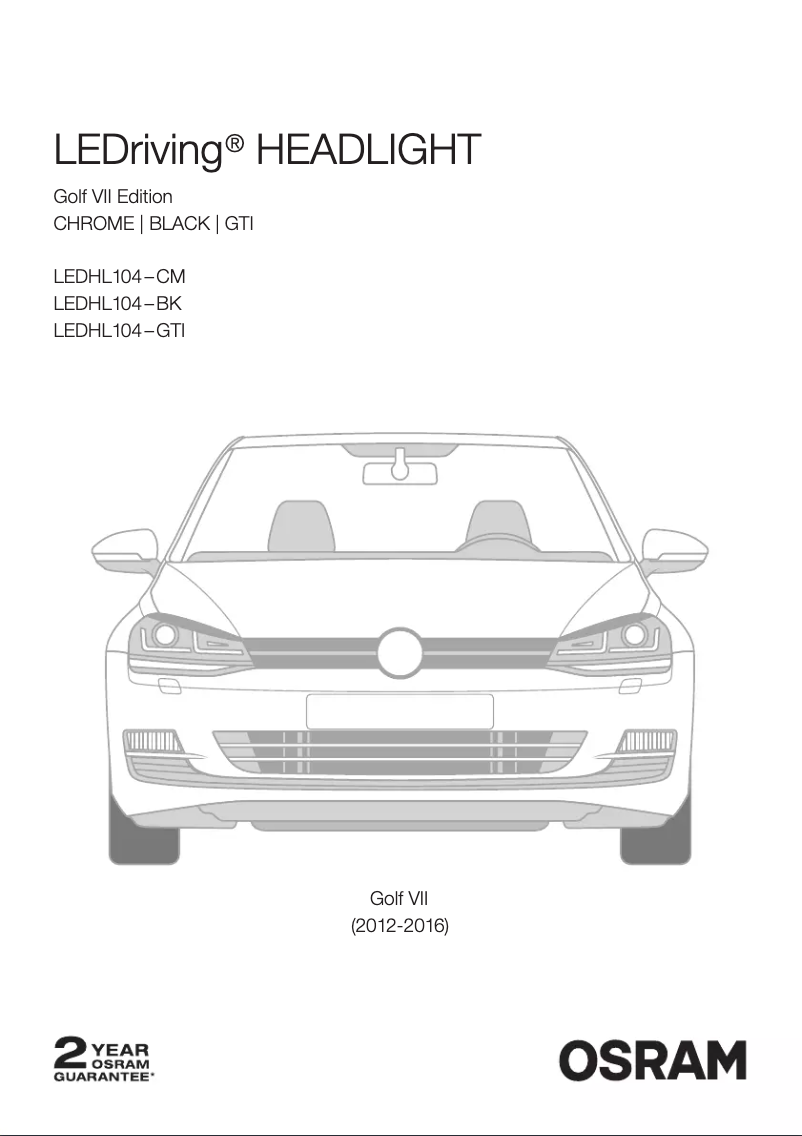Page n°1 - Manuel utilisateur Osram LEDriving LEDHL104-CM