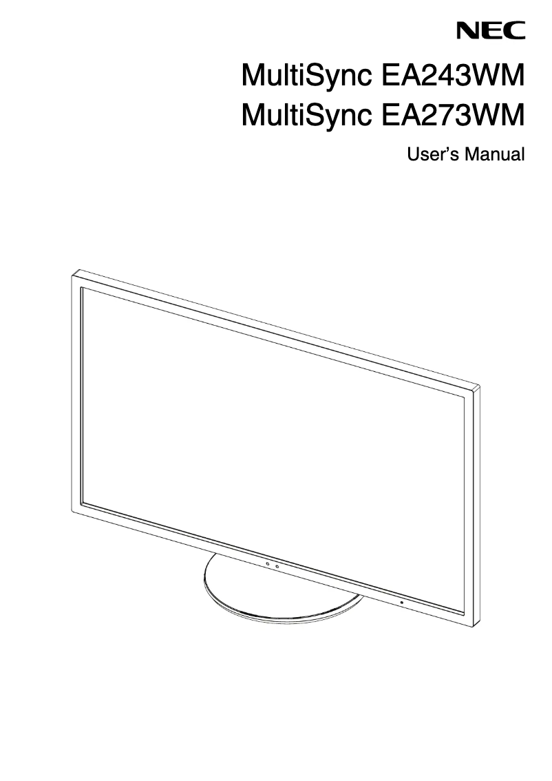 Page 1 de la notice Manuel utilisateur NEC MultiSync EA243WM-BK