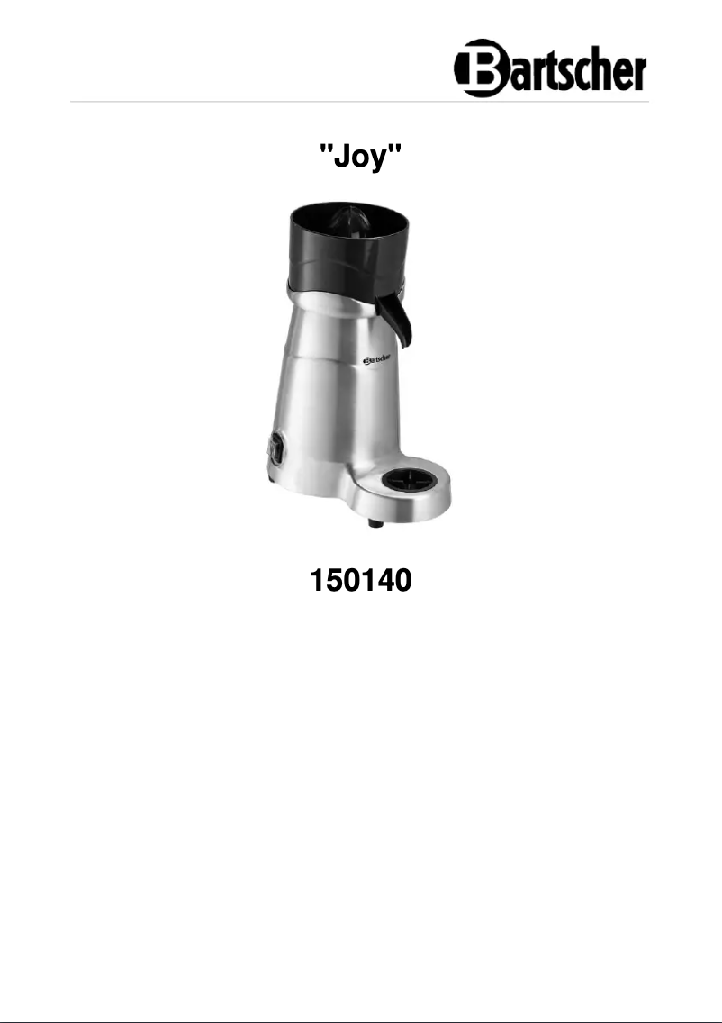 Page n°1 - Manuel utilisateur Bartscher 150140